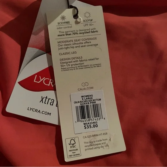 CALIA Women's Adjustable MidRise Ruched Side Swim Bottom XL Guava Pink
WSA23402 - Picture 5 of 10